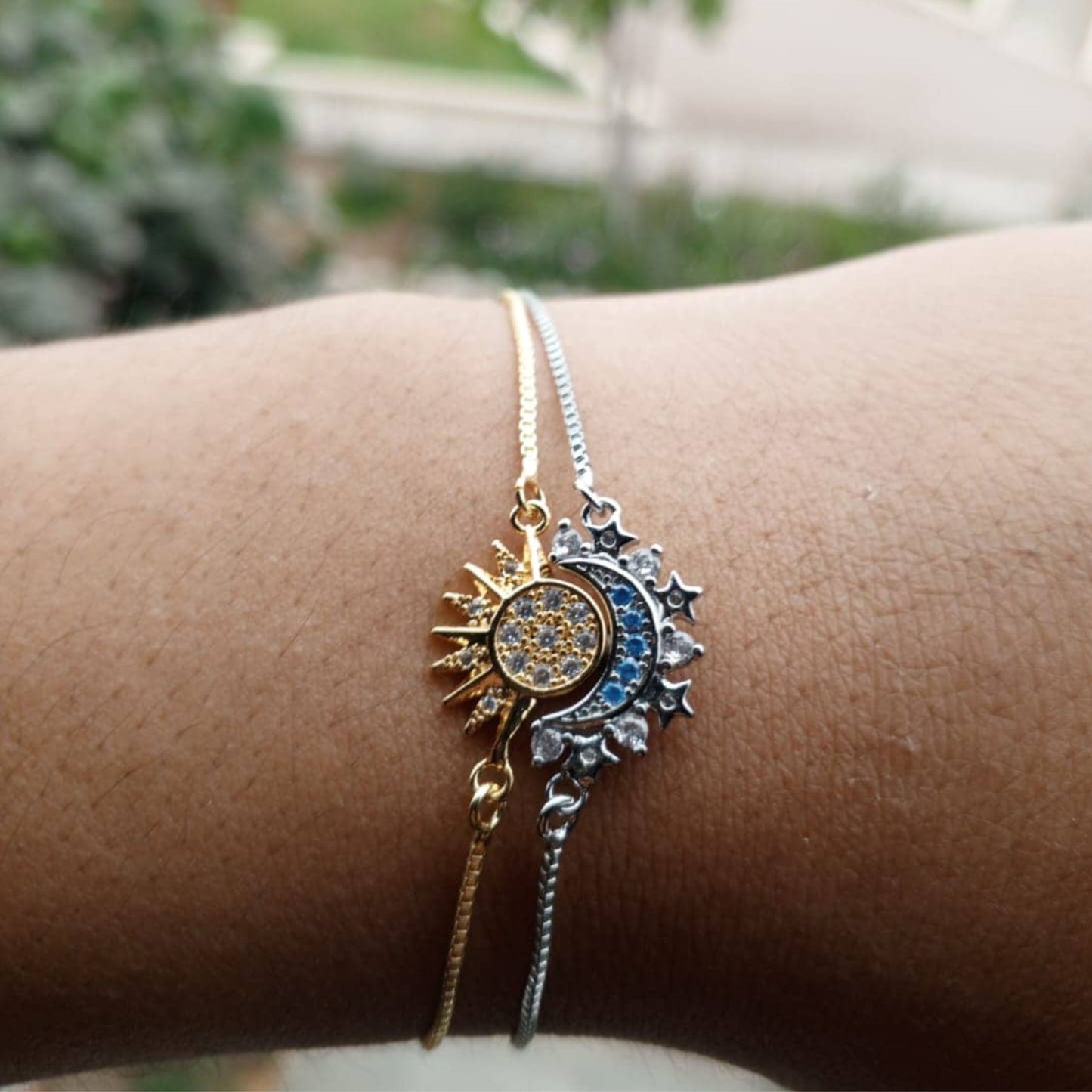 SET COMPLETO DE SOL Y LUNA( COLLAR-PULSERAS-ANILLOS)