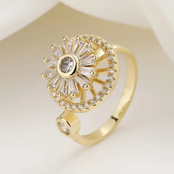 Anillos Girasol Giratorio