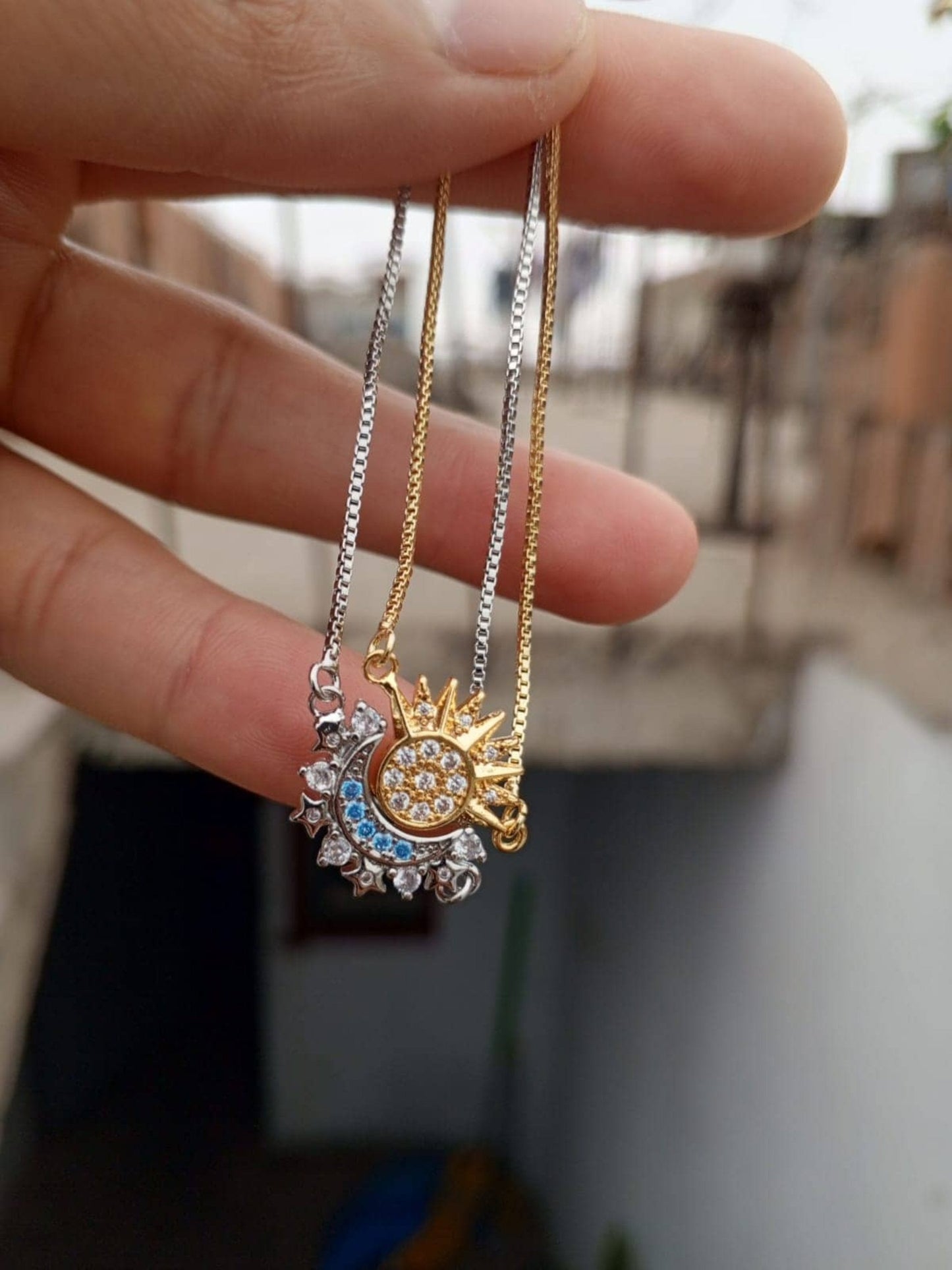 SET COMPLETO DE SOL Y LUNA( COLLAR-PULSERAS-ANILLOS)